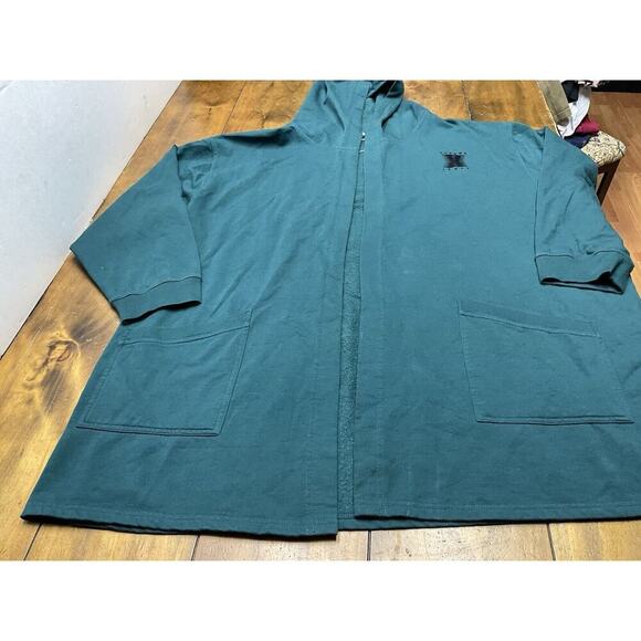 Savage X Fenty Women's Showgirl Graphic Savage X Short Robe Hunter Green - Picture 2 of 10